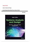Solution Manual for Systems Analysis and Design&comma; 8th Edition by Alan Dennis&comma; Barbara Haley Wixom&comma; Chapter 1-13 &vert; All Chapters