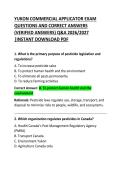 Yukon Commercial Applicator Exam Questions and Correct Answers &lpar;Comprehensive Practice Guide&rpar;