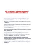 OAD 138&colon; Records & Information Management - Final Quiz Questions With Answers Rated A&plus;