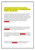 CDC Infection Preventionist Post Test&semi; Actual Exam&NewLine;Questions With Correct Answers &vert; Latest Update 2026&sol;2027 &vert;&NewLine;Graded A&plus; &vert; Guaranteed Pass&period;