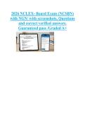 NCLEX- Board Exam &lpar;NCSBN&rpar; &NewLine;with NGN&sol; with screenshots&comma; Questions &NewLine;and correct verified answers&period; &NewLine;Guaranteed pass &sol;Graded A&plus; &NewLine;&NewLine;&NewLine;&NewLine;