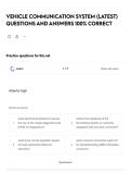 VEHICLE COMMUNICATION SYSTEM &lpar;LATEST&rpar; QUESTIONS AND ANSWERS 100&percnt; CORRECT