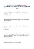 SOCIOLOGY FINAL EXAM 2026&sol;2027 QUESTIONS AND CORRECT ANSWERS GRADED A&plus;