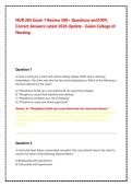 Galen NUR 265 Exam 1 Review &vert; 2026 Practice Questions & 100&percnt; Correct Answers