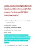 Arizona CR8 Floor Covering Practice Exam &NewLine;Questions and Correct Answers &lpar;Verified &NewLine;Answers&rpar; Plus Rationale 2027 Q&A&vert; &NewLine;Instant Download Pdf