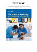 Test Bank for Veterinary Assisting Fundamentals and Applications  2nd Edition by Beth Vanhorn&comma; Chapter 1-42 &vert; All Chapters