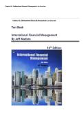 Test Bank for International Financial Management 14th Edition By Jeff Madura &vert;All Chapters 1 - 21&vert; Complete Guide A&plus;
