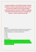 ALABAMA MEDICAL LICENSURE &lpar;USMLE&sol;COMLEX PATHWAY&rpar; LATEST UPDATED 2026-2027 REAL FINAL EXAM WITH COMPLETE DETAILED 100 MOST TESTED QUESTIONS AND 100&percnt; CORRECT VERIFIED ANSWERS WITH RATIONALES PLUS ANSWER KEY RATED A&plus; INSTANT DOWNLOAD PDF