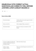 NDAEB EXAM WITH CORRECT ACTUAL QUESTIONS AND CORRECTLY WELL DEFINED ANSWERS LATEST ALREADY GRADED A&plus; 