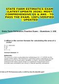 State Farm Estimatics Exam 2026 &vert; Verified Questions and Answers &vert; Complete Exam Review