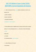 SOC 101 Midterm Exam &lpar;Latest 2026 2027&rpar;100- Correct Questions & Answers&period;