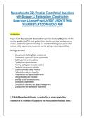 Massachusetts CSL Practice Exam Actual Questions&NewLine;with Answers & Explanations &lpar;Construction&NewLine;Supervisor License Prep&rpar; LATEST UPDATE THIS&NewLine;YEAR INSTANT DOWNLOAD PDF&NewLine;