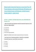 Massachusetts Construction Supervisor License Exam Prep&colon; 250&NewLine;Practice Questions with Answers & Rationales 250 Questions and&NewLine;Correct Detailed Answers with Rationales &vert; Verified Answers &vert;&NewLine;Already Graded A&plus; &vert; Latest Version