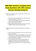 WEB WOC Seminars Complete Exam &NewLine;Study Questions with 100&percnt; Correct &NewLine;Answers Already Graded A&plus; 