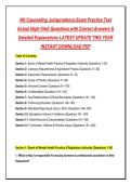 NH Counseling Jurisprudence Exam Practice Test&NewLine;Actual High-Yield Questions with Correct Answers &&NewLine;Detailed Explanations LATEST UPDATE THIS YEAR&NewLine;INSTANT DOWNLOAD PDF
