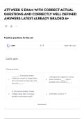 ATT WEEK 5 EXAM WITH CORRECT ACTUAL QUESTIONS AND CORRECTLY WELL DEFINED ANSWERS LATEST ALREADY GRADED A&plus;