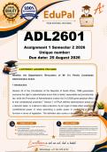 ADL2601 Assignment 1 &lpar;COMPLETE ANSWERS&rpar; Semester 2 2026 - DUE 25 August 2026