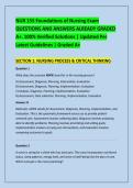 NUR 155 Foundations of Nursing Exam &NewLine;QUESTIONS AND ANSWERS ALREADY GRADED &NewLine;A&plus;&period; 100&percnt; Verified Solutions &vert; Updated Per &NewLine;Latest Guidelines &vert; Graded A&plus; 