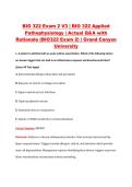 BIO 322 Exam 2 V3 &vert; BIO 322 Applied &NewLine;Pathophysiology &vert; Actual Q&A with &NewLine;Rationale &lpar;BIO322 Exam 2&rpar; &vert; Grand Canyon &NewLine;University 