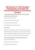 BIO 322 Exam 3 V1 &vert; BIO 322 Applied &NewLine;Pathophysiology &vert; Actual Q&A with &NewLine;Rationale &lpar;BIO322 Exam 3&rpar; &vert; Grand Canyon &NewLine;University 