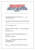MEDCA Phlebotomy Certification Exam &ndash; MEDCA &ndash; Complete Certification Practice Questions&comma; Verified Answers and Phlebotomy Study Guide