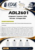 ADL2601 Assignment 1 &lpar;ANSWERS&rpar; Semester 2 2026 - DISTINCTION GUARANTEED