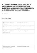 ACCT 2000 LSU EXAM 3 &ndash; LETITA LOWE &ndash; ARDOIN EXAM WITH CORRECT ACTUAL QUESTIONS AND CORRECTLY WELL DEFINED ANSWERS LATEST ALREADY GRADED A&plus;