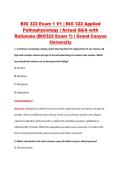 BIO 322 Exam 1 V1 &vert; BIO 322 Applied &NewLine;Pathophysiology &vert; Actual Q&A with &NewLine;Rationale &lpar;BIO322 Exam 1&rpar; &vert; Grand Canyon &NewLine;University