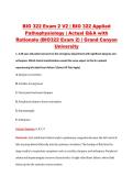 BIO 322 Exam 2 V1&ndash;V3 &vert; BIO 322 Applied Pathophysiology &vert; Grand Canyon University &vert; Actual Q&A with Rationale &lpar;BIO322 Exam 2&rpar;
