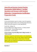 Linux Git and Version Control Practice &NewLine;Examination &lpar;2026 Edition&rpar; &vert; Verified &NewLine;Questions and Answers with Detailed &NewLine;Rationales &vert; Comprehensive Certification &NewLine;Preparation Guide