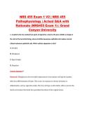 NRS 455 Exam 1 V2 &vert; NRS 455 &NewLine;Pathophysiology &vert; Actual Q&A with &NewLine;Rationale &lpar;NRS455 Exam 1&rpar; &vert; Grand &NewLine;Canyon University 