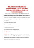 NRS 455 Exam 2 V1 &vert; NRS 455 &NewLine;Pathophysiology &vert; Actual Q&A with &NewLine;Rationale &lpar;NRS455 Exam 2&rpar; &vert; Grand &NewLine;Canyon University