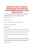 NRS 455 Final Exam V3 &vert; NRS 455 &NewLine;Pathophysiology &vert; Actual Q&A with &NewLine;Rationale &lpar;NRS455 Final Exam&rpar; &vert; Grand &NewLine;Canyon University 