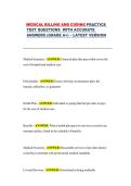 Medical Billing and Coding Practice Test Questions with Accurate Answers &ndash; Complete Medical Billing & Coding Exam Preparation Guide