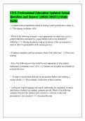 FTCE Professional Education Updated Actual&NewLine;Question and Answer &lpar;2026&sol;2027&rpar; &vert; Study&NewLine;Guide