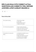 EPD CLASS EXAM WITH CORRECT ACTUAL QUESTIONS AND CORRECTLY WELL DEFINED ANSWERS LATEST ALREADY GRADED A&plus; 2025 &ndash; 2026