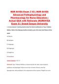 NUR 641EA Exam 3 V2 &vert; NUR 641EA &NewLine;Advanced Pathophysiology and &NewLine;Pharmacology for Nurse Educators &vert; &NewLine;Actual Q&A with Rationale &lpar;NUR641EA &NewLine;Exam 3&rpar; &vert; Grand Canyon University 
