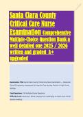 Santa Clara County &NewLine;Critical Care Nurse &NewLine;Examination Comprehensive &NewLine;Multiple-Choice Question Bank a &NewLine;well detailed one 2025 &sol; 2026 &NewLine;written and graded  A&plus;  &NewLine;upgraded 