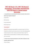 PSY 102 Exam 3 V1 &vert; PSY 102 General &NewLine;Psychology &vert; Actual Q&A with Rationale &NewLine;&lpar;PSY102 Exam 3&rpar; &vert; Grand Canyon &NewLine;University