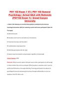 PSY 102 Exam 1 V1&ndash;V3 &vert; PSY 102 General Psychology &vert; Grand Canyon University &vert; Actual Q&A with Rationale &lpar;PSY102 Exam 1&rpar;
