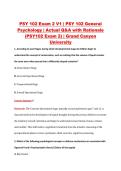 PSY 102 Exam 2 V1 &vert; PSY 102 General &NewLine;Psychology &vert; Actual Q&A with Rationale &NewLine;&lpar;PSY102 Exam 2&rpar; &vert; Grand Canyon &NewLine;University