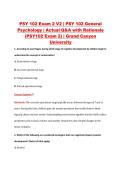 PSY 102 Exam 2 V2 &vert; PSY 102 General &NewLine;Psychology &vert; Actual Q&A with Rationale &NewLine;&lpar;PSY102 Exam 2&rpar; &vert; Grand Canyon &NewLine;University