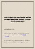 BIOD 152 Anatomy & Physiology Portage Learning Study Guide &vert; Complete Modules & Practice Questions 2025&ndash;2026