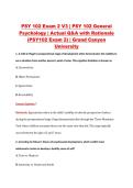 PSY 102 Exam 2 V1&ndash;V3 &vert; PSY 102 General Psychology &vert; Grand Canyon University &vert; Actual Q&A with Rationale &lpar;PSY102 Exam 2&rpar;