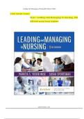 Test Bank&colon; ISBN-9780323792066&colon; Leading and Managing in Nursing by Patricia S&period; Yoder-Wise RN EdD NEA-BC ANEF FAAN &lpar;Author&rpar;&comma; Susan Sportsman RN PhD ANEF FAAN &lpar;Author&rpar; 8e