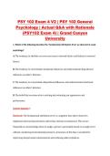 PSY 102 Exam 4 V2 &vert; PSY 102 General &NewLine;Psychology &vert; Actual Q&A with Rationale &NewLine;&lpar;PSY102 Exam 4&rpar; &vert; Grand Canyon &NewLine;University 