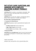 D072 STUDY GUIDE QUESTIONS AND ANSWERS WITH COMPLETE SOLUTIONS ALREADY PASSED&excl;&excl;&excl;