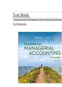 Fundamental Managerial Accounting Concepts &ndash; 10th Edition by Thomas P&period; Edmonds&comma; Christopher Edmonds & Mark A&period; Edmonds &ndash; Complete Test Bank for Chapters 1&ndash;14