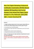 New York Digital Marketing Professional &NewLine;Certification Examination &lpar;NYIAD&rpar; Newest &NewLine;Updated 100 Questions And Correct &NewLine;Answers From Actual Past Papers Exams &NewLine;&lpar;Graded A&plus;&rpar; Plus Rationales 2025&vert;2026 &NewLine;Q&A &vert; Instant Download Pdf 