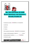 BIO 102 Lab Exam &num;2 &vert; 50&plus; Exam Questions & Verified Answers &vert; Protists&comma; Algae&comma; SAR Clade & Taxonomy